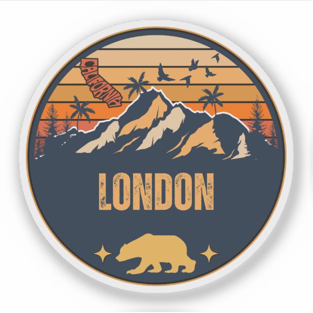 Pegatina Londres, California (Anverso)