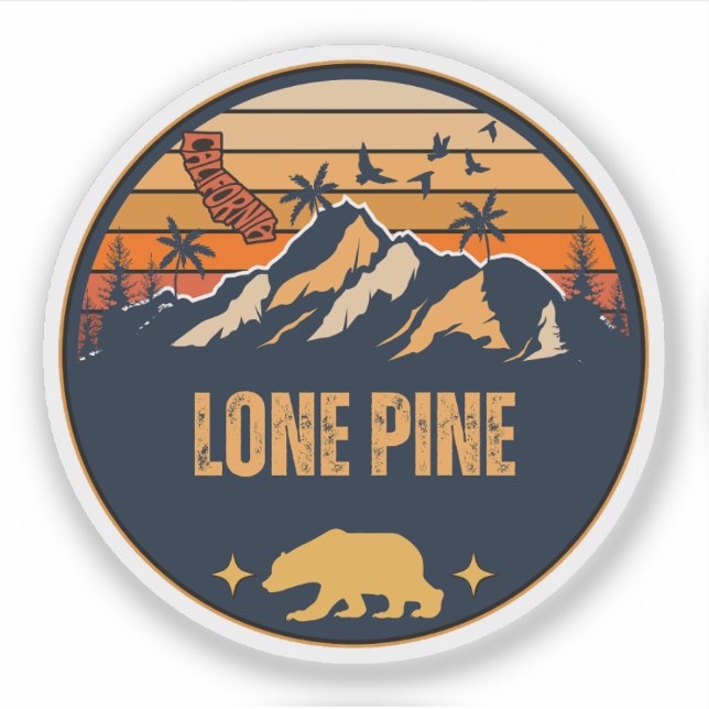 Pegatina Lone Pine, California (Anverso)