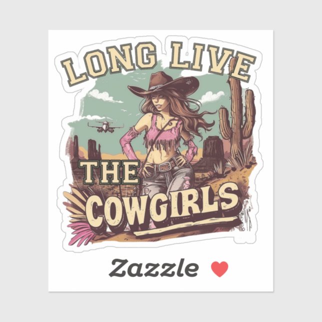 Pegatina Long live the cowgirl (Hoja)