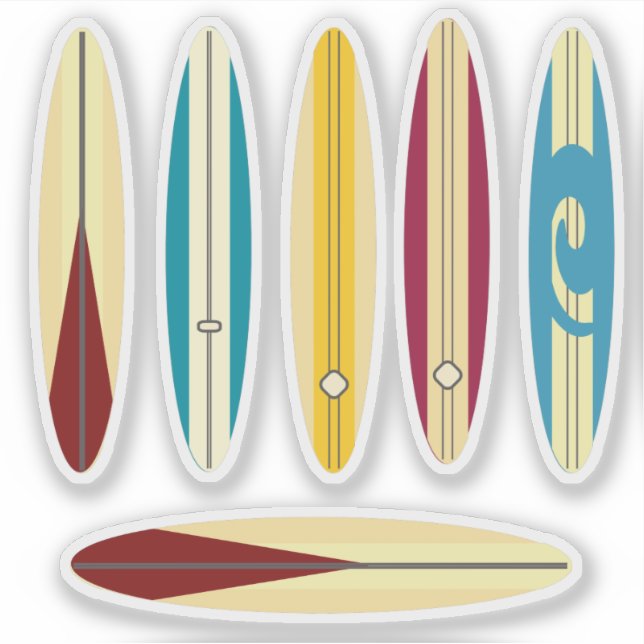 Pegatina Longboard de vintage (Anverso)