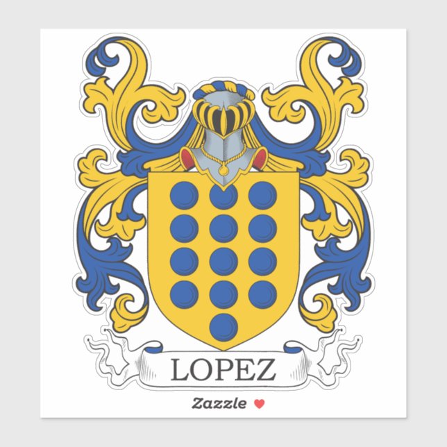 Pegatina Lopez Family Crest (Hoja)