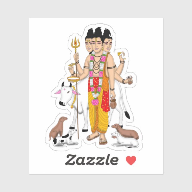 Pegatina Lord Dattatreya Sticker (Hoja)