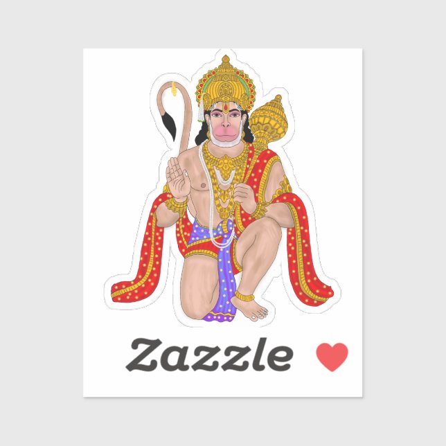 Pegatina Lord Hanuman Sticker – Spiritual & Motivational De (Hoja)