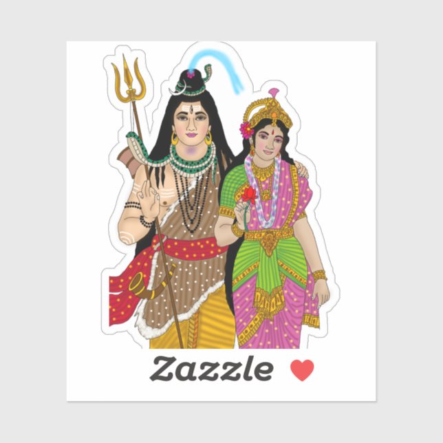 Pegatina Lord Shiv Parvati Sticker (Hoja)