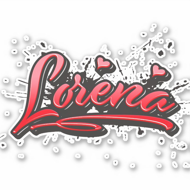 Pegatina Lorena red Heart Graffiti Aufkleber Sticker (Anverso)