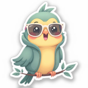 Pegatina Loro de la jungla de Guay Ave Tropical Kawaii