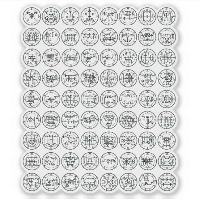 Pegatina Los 72 Siglos Demonio De Ars Goetia (negro) (Anverso)