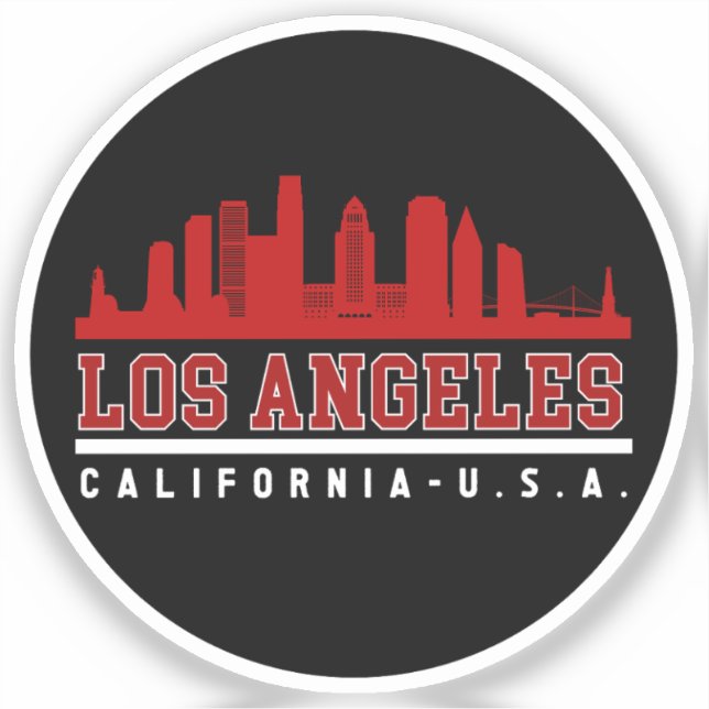 Pegatina Los Angeles California Skyline (Anverso)