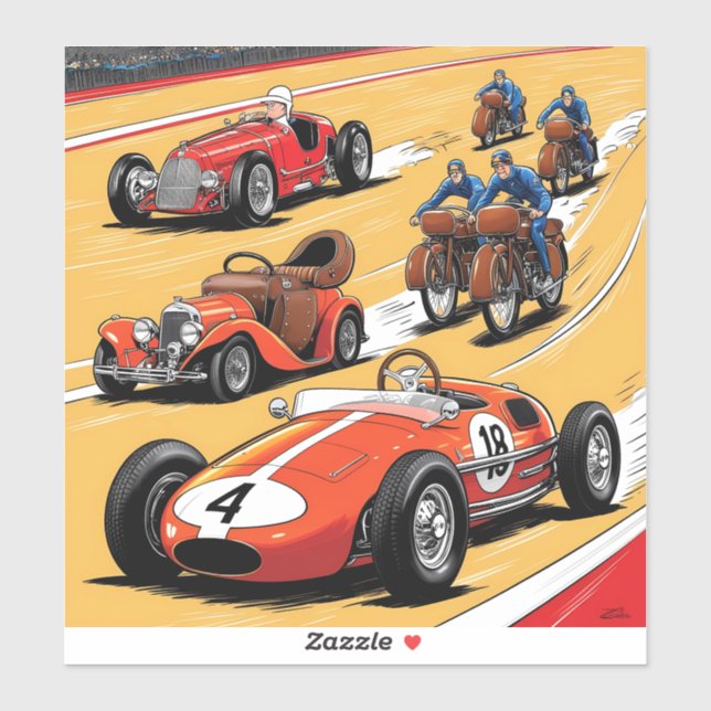 Pegatina Los autos antiguos más bellos (Hoja)