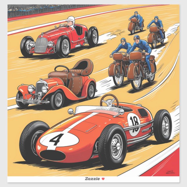 Pegatina Los autos antiguos más bellos (Hoja)