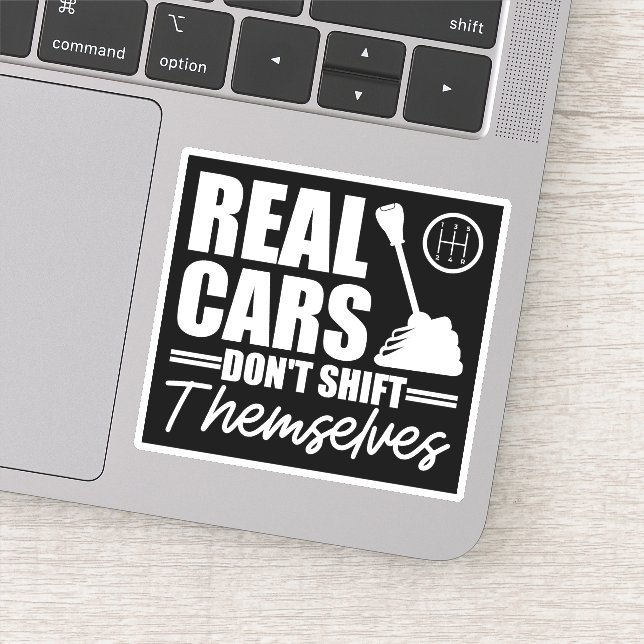 Pegatina Los autos reales no se cambian a sí mismos Chiste  (Detalle)