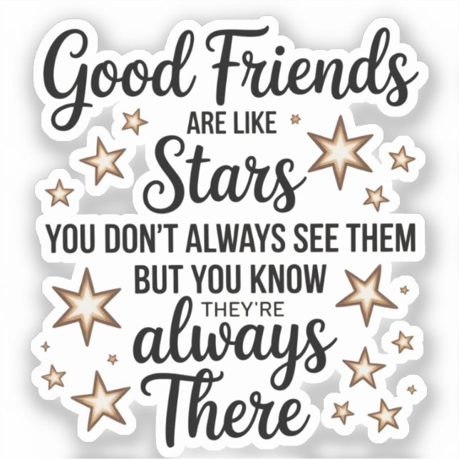 Pegatina Los Buenos Amigos Son Como Estrellas Citas Inspira (Anverso)