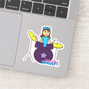 Pegatina ¿Los chicas no pueden QUÉ? Diseño personalizado Co