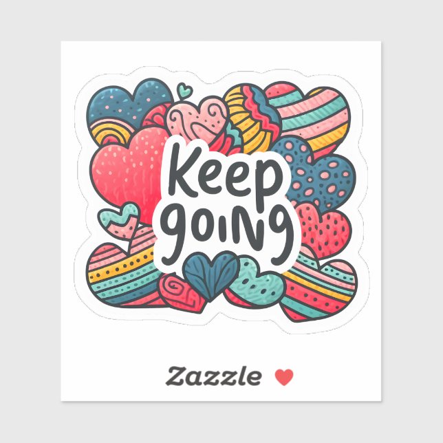 Pegatina Los corazones inspiran resiliencia y motivación (Hoja)