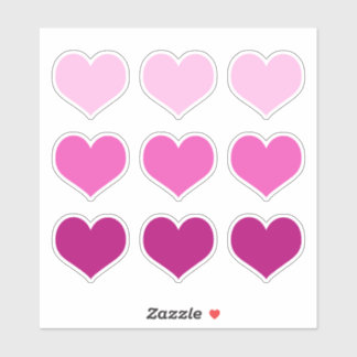 Pegatina Los corazones rosados aman a los Día de San Valent