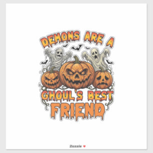 Pegatina Los demonios son amigos de los ghouls las calabaza