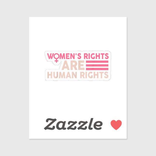 Pegatina Los derechos de la mujer son derechos humanos (Hoja)