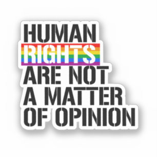 Pegatina Los derechos humanos no son materia de opinión