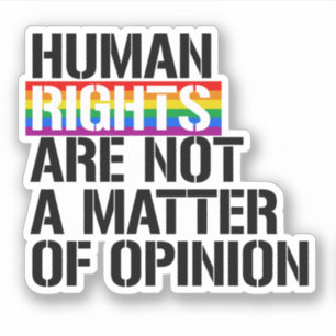 Pegatina Los derechos humanos no son materia de opinión