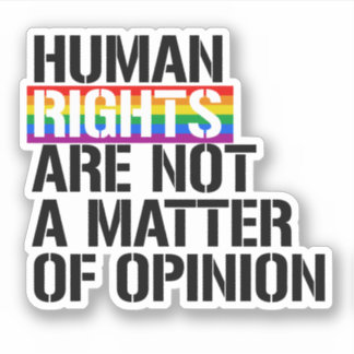 Pegatina Los derechos humanos no son materia de opinión