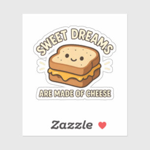 Pegatina Los dulces sueños están hechos de queso Kawaii 