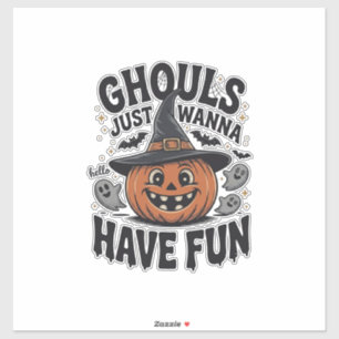 Pegatina Los fantasmas solo quieren divertirse en Halloween