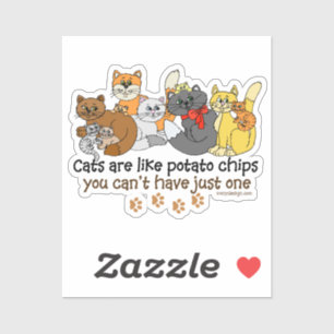 Pegatina Los gatos son como las papas fritas.