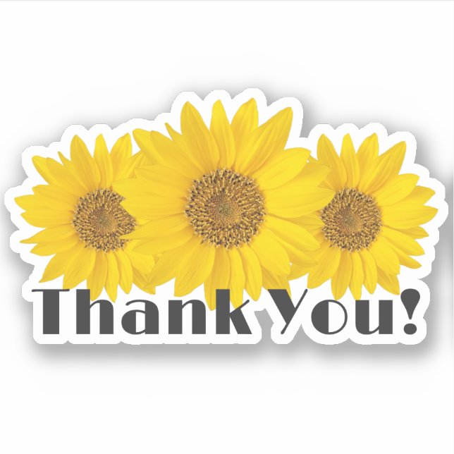 Pegatina Los girasoles amarillos gracias (Anverso)