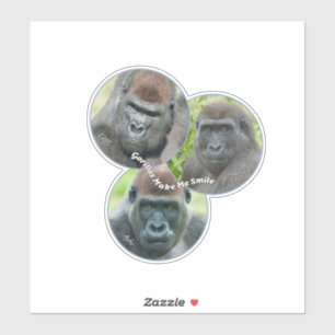 Pegatina Los gorilas me hacen sonreír