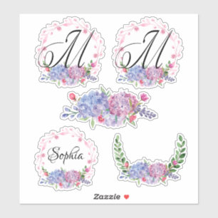 Pegatina Los Hydrangeas elegantes el   enrruellan la letra