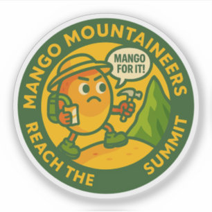Pegatina Los montañeros de mango alcanzan la cima