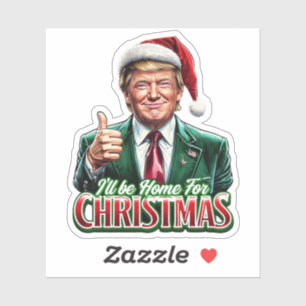 Pegatina Los Navidades de Donald Trump en Santa Hat