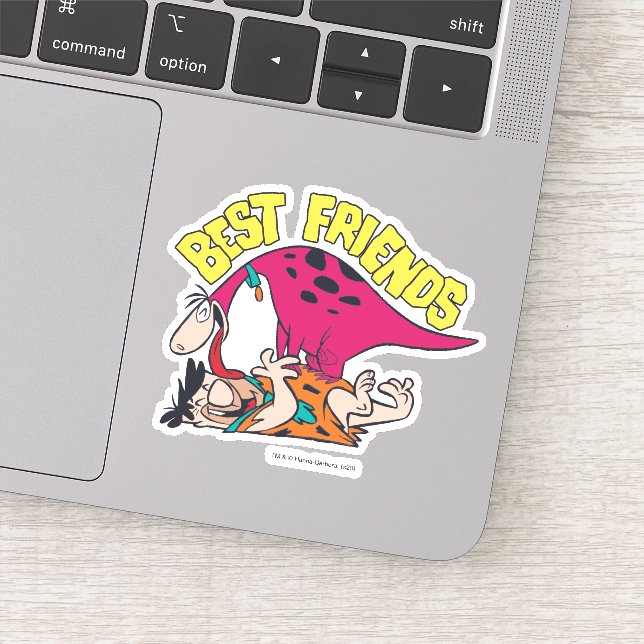 Pegatina Los Picapiedra | Fred y Dino - Los mejores amigos (Detalle)