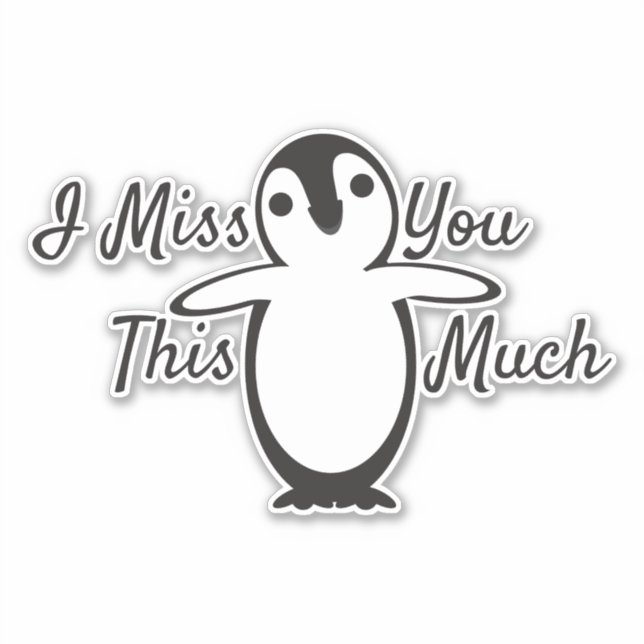 Pegatina Los pingüinos te extrañan tanto (Anverso)