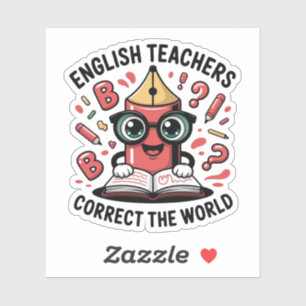 Pegatina Los profesores de inglés corrigen el mundo: orgull