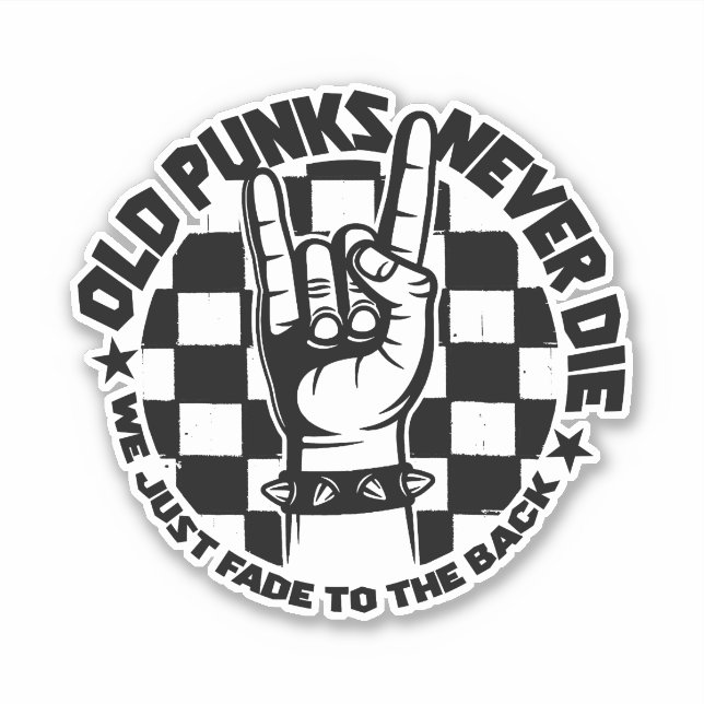 Pegatina Los viejos PUNKS nunca mueren Punk Personalizado d (Anverso)