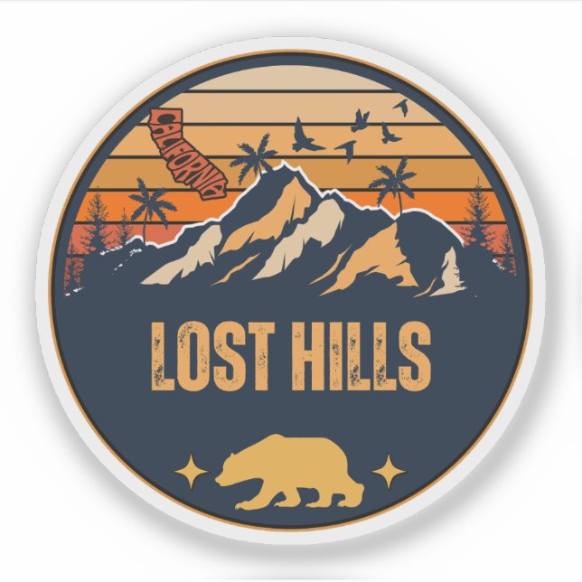 Pegatina Lost Hills, California (Anverso)