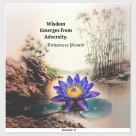 Pegatina Lotus azul que emerge de las aguas turbias (vietna