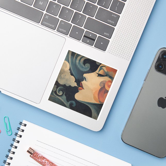 Pegatina Louise sticker (Ordenado portátil con iPhone)