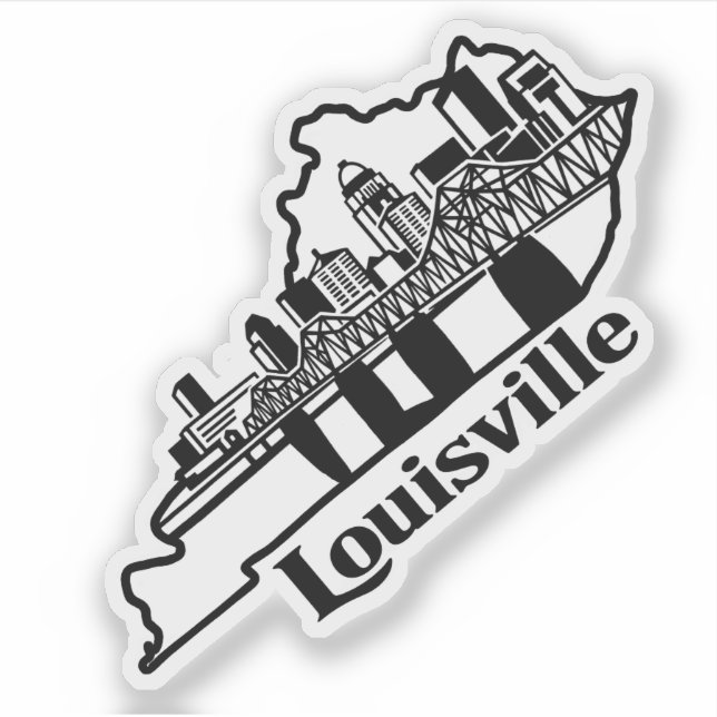 Pegatina Louisville Skyline Laptop Sticker (Anverso)