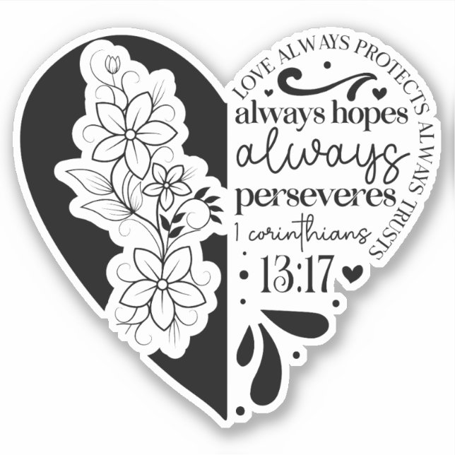 Pegatina Love Always Christian Faith  (Anverso)