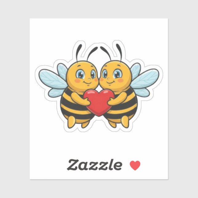 Pegatina Love Bees Valentine (Hoja)