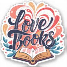 Love Books Calligraphy Heart Design