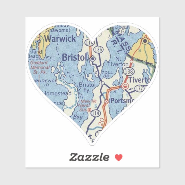 Pegatina Love Bristol RI (Hoja)