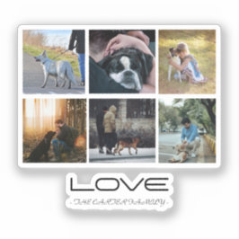 Pegatina Love Dog Family Portrait Collage Design