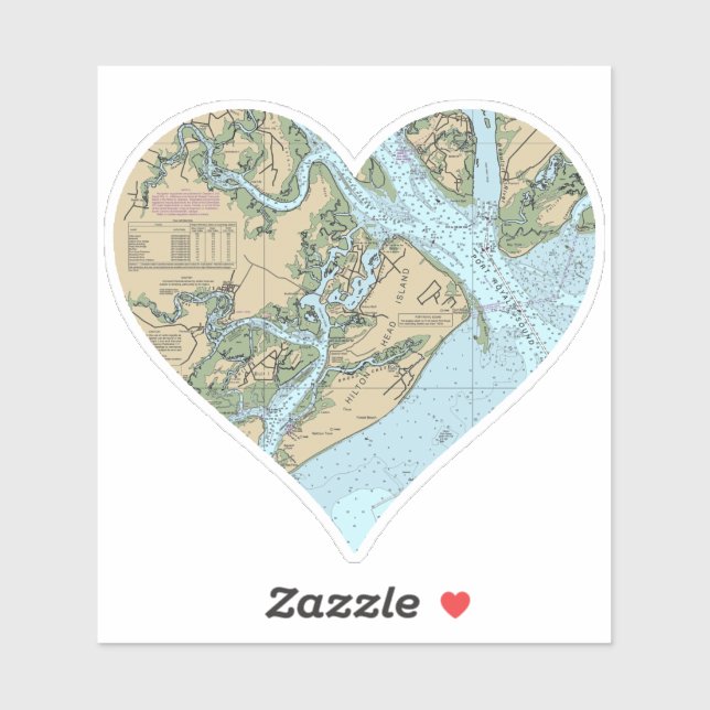 Pegatina Love Hilton Head Island (Hoja)