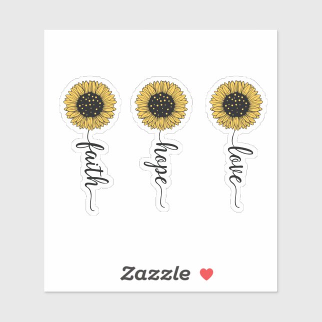 Pegatina Love. Hope. Faith. (Hoja)