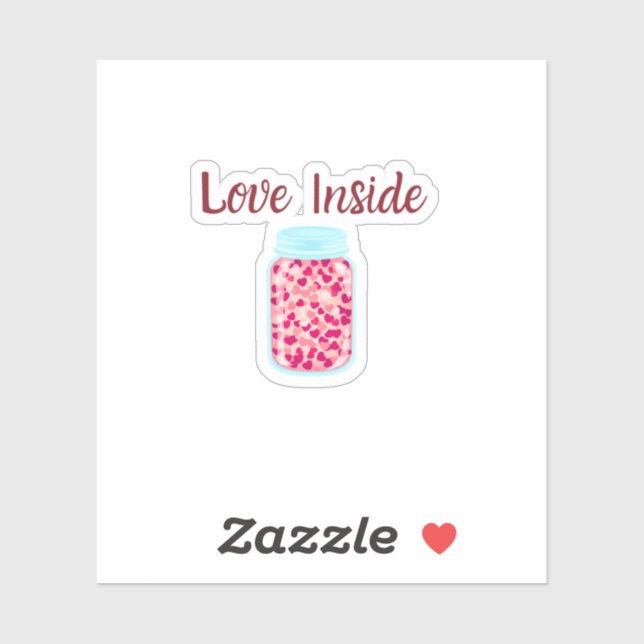 Pegatina Love Inside Sticker | Valentine Packaging Label (Hoja)