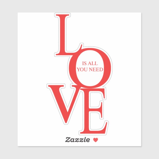 Pegatina Love is all you need (Hoja)