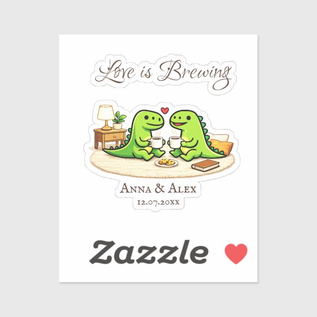 Pegatina Love is Brewing (Hoja)